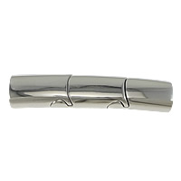 Fecho magnético de aço inoxidável, Tubo, cor original, 42x9x6mm, Buraco:Aprox 7x4mm, 10PCs/Lot, vendido por Lot