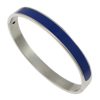 Stainless Steel Bangle enamel original color 8mm Inner Approx Length Approx 7 Inch Sold By Lot