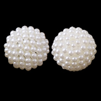 ABS plast pärla Bead, Rund, olika storlek för val, vit, Hål:Ca 2mm, Säljs av Bag