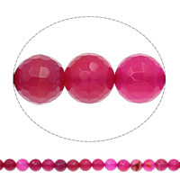 Natürliche Rosa Achat Perlen, rund, verschiedene Größen vorhanden & facettierte, Bohrung:ca. 1mm, Länge ca. 15.7 ZollInch, verkauft von Tasche