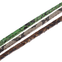Het Koord van het leer, PU, slangenhuid patroon, meer kleuren voor de keuze, 6x7mm, 100m/Bag, Verkocht door Bag