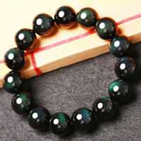 Natural Rainbow Obsidian Bracelet Round Sold Per Approx 7.5 Inch Strand