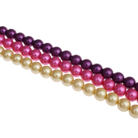 Staklo Pearl perle, Krug, različite veličine za izbor, više boja za izbor, Rupa:Približno 1mm, Dužina Približno 32 inčni, Prodano By Torba