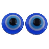 Boze oog Cabochon, Hars, Rond plat, verschillende grootte voor keus & platte achterkant, blauw, 2Tassen/Lot, 1000pC's/Bag, Verkocht door Lot