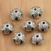 Ταϊλάνδη Sterling Silver Beads, Λουλούδι, κοίλος, 6x5mm, Τρύπα:Περίπου 1mm, 60PCs/Παρτίδα, Sold Με Παρτίδα
