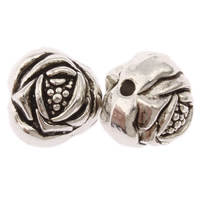 Tibetan Style Flower Beads, antique silver color plated, nickel, lead & cadmium free, 9.50x9.50x8mm, Hole:Approx 1mm, Approx 433PCs/KG, Sold By KG