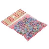 Chemische Wash Acryl Perlen, mit OPP, oval, chemische-Waschanlagen, gemischte Farben, 11x12mm, 100x170mm, Bohrung:ca. 1.5mm, ca. 70PCs/Tasche, verkauft von Tasche