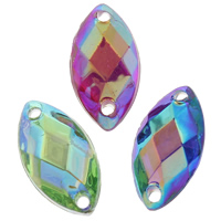 Resin Connector Horse Eye silver color plated & colorful plated & faceted & 1/1 loop Approx 1mm Sold By Bag