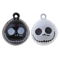 Brass Bell Pendant Skull painted nickel lead & cadmium free Approx 1.5mm Sold By Bag