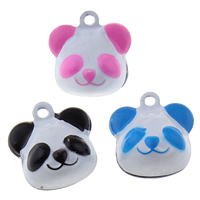 Messing Glocke Anhänger, Panda, Spritzlackierung, keine, frei von Nickel, Blei & Kadmium, 19x20x17mm, Bohrung:ca. 1.5mm, 50PCs/Tasche, verkauft von Tasche