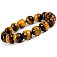 Natural Tiger Eye Bracelets Round & faceted yellow Sold By Lot