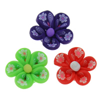 Polymer Clay Beads Flower handmade mixed colors Approx 1-1.5mm Sold By Bag