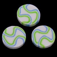 Polymer Clay Cabochon Flat Round handmade flat back 10mm Sold By Bag
