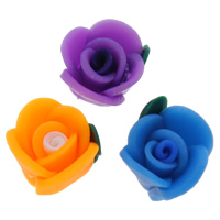 Polymer Clay Gyöngyök, Virág, kézi, kevert színek, 12mm, Lyuk:Kb 1-1.5mm, 100PC-k/Bag, Által értékesített Bag