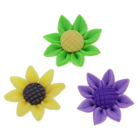 Polymer Clay karoliukai, Gėlė, rankų darbo, skirtingo dydžio pasirinkimo, mišrios spalvos, Skylė:Apytiksliai 1-1.5mm, 100kompiuteriai/Krepšys, Pardavė Krepšys
