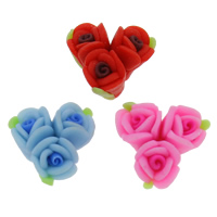 Polymer Clay Beads Flower handmade mixed colors 15mm Approx 1-1.5mm Sold By Bag
