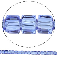 Cubic Crystal Pärlor, Kristall, Kub, fasetterad, fler färger för val, 8x8x8mm, Hål:Ca 1mm, Längd Ca 29.1 inch, 10Strands/Bag, Ca 100PC/Strand, Säljs av Bag