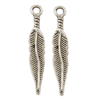 Zinc Alloy Feather Pendants antique silver color plated nickel lead & cadmium free Approx 2mm Approx Sold By KG