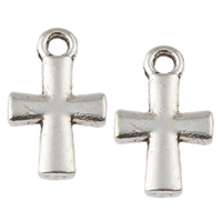 Tibetan Style Cross Pendants, antique silver color plated, nickel, lead & cadmium free, 12x20x1mm, Hole:Approx 2mm, Approx 2326PCs/KG, Sold By KG
