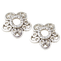 Zinc Alloy Bead Cap Flower antique silver color plated nickel lead & cadmium free Approx 3mm Approx Sold By KG