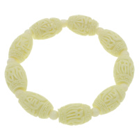 Coral Bracelet Drum carved yellow 5mm Length Approx 6 Inch Sold By Bag