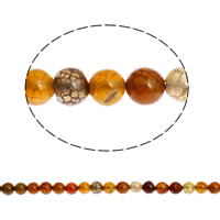 Naturlig Drage Veins Agate perler, Runde, forskellig størrelse for valg, Hole:Ca. 1mm, Længde Ca. 15 inch, Solgt af Lot