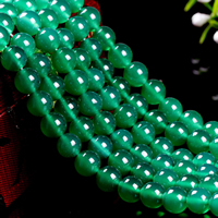 Natürliche grüne Achat Perlen, Grüner Achat, rund, verschiedene Größen vorhanden, Grade AAAAA, Länge ca. 15 ZollInch, verkauft von Menge