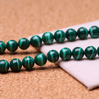 Malakit perler, Runde, naturlig, forskellig størrelse for valg, Grade AAAAA, Solgt Per Ca. 15 inch Strand