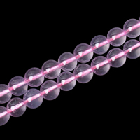 Naturlige rosenkvarts perler, Rose Quartz, Runde, forskellig størrelse for valg, Længde Ca. 15 inch, Solgt af Lot