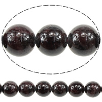 Naturlig granat perler, Garnet, Runde, Januar Birthstone & naturlige, rød, Grade AB, 12mm, Hole:Ca. 2mm, Længde Ca. 15 inch, 5Strands/Lot, Ca. 32pc'er/Strand, Solgt af Lot