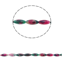 Natürliche Regenbogen Achat Perlen, oval, 12.5x30mm, Bohrung:ca. 1.5mm, ca. 13PCs/Strang, verkauft per ca. 15.3 ZollInch Strang