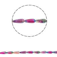 Prirodni Rainbow ahat perle, Rainbow Agate, Suza, prirodan, 12x30mm, Rupa:Približno 1.5mm, Približno 13računala/Strand, Prodano Per Približno 15.3 inčni Strand