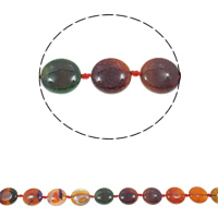Naturlig Drage Veins Agate perler, Flad Rund, 25x25mm, Hole:Ca. 1.5mm, Ca. 13pc'er/Strand, Solgt Per Ca. 14.9 inch Strand