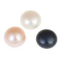 Hälften Borrade odlad sötvattenspärla pärlor, Freshwater Pearl, Dome, Halvborrade, fler färger för val, Grade AA, 13-13.5mm, Hål:Ca 0.8mm, 12Pairs/Bag, Säljs av Bag