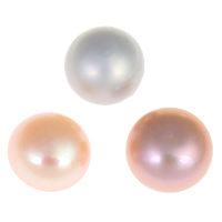 Perles nacres de culture d'eau douce demi percées , perle d'eau douce cultivée, dôme, semi-foré, plus de couleurs à choisir, Niveau AA, 5.5-6mm, Trou:Environ 0.8mm, 60pairescouple/sac, Vendu par sac
