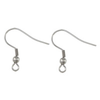 Brass Hook Earwire platinum color plated with loop nickel lead & cadmium free 0.6mm Approx 2mm Sold By Lot