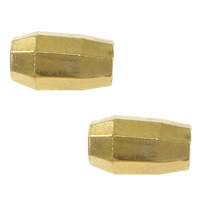 Messing smykker Perler, Oval, guldfarve belagt, nikkel, bly & cadmium fri, 6x3.50x3.50mm, Hole:Ca. 1.5mm, 200pc'er/Lot, Solgt af Lot