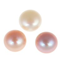 Perles nacres de culture d'eau douce demi percées , perle d'eau douce cultivée, dôme, naturel, semi-foré, plus de couleurs à choisir, grade AAA, 10.5-11mm, Trou:Environ 0.8mm, 24pairescouple/sac, Vendu par sac