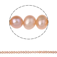 Brambor pěstované sladkovodní perle, Sladkovodní Pearl, přírodní, růžový, 6-7mm, Otvor:Cca 0.8mm, Prodáno za Cca 14.5 inch Strand
