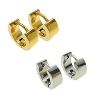 Stainless Steel Huggie Hoop Earring plated for man 4mm Inner Approx 7mm Sold By Lot