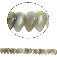 Perline naturali in agata grigio, Lacrima, naturale, 22x31x5mm, Foro:Appross. 1mm, Appross. 23PC/filo, Venduto per Appross. 15.5 pollice filo