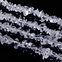 Grânulos de quartzo natural clara, Cristal branco, Pepitas, naturais, 4-7mm, Buraco:Aprox 1-2mm, comprimento Aprox 15 inchaltura, 10vertentespraia/Lot, 120PCs/Strand, vendido por Lot