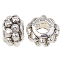 Zinc Alloy Jewelry Beads Drum antique silver color plated nickel lead & cadmium free Approx 2mm Approx Sold By KG