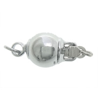 Brass Box Clasp Round platinum color plated single-strand nickel lead & cadmium free 8mm Approx 2.2mm Sold By Bag