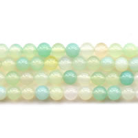 Perle agate verte naturelle, Rond, normes différentes pour le choix, Longueur Environ 15 pouce, Vendu par lot