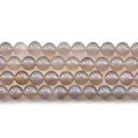 Natural Grey Agate perler, Grå Agate, Runde, naturlig, forskellig størrelse for valg, Længde Ca. 15 inch, Solgt af Lot