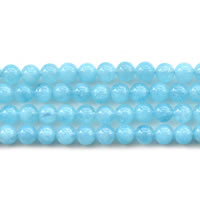 geverfd Jade Kraal, Ronde, verschillende grootte voor keus, blauw, Lengte Ca 15 inch, Verkocht door Lot