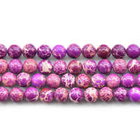 Impression Jasper Beads Round natural purple Length Approx 15 Inch Sold By Lot