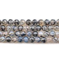 Naturlig Draken Veins Agate Pärlor, Rund, olika storlek för val, Längd Ca 15 inch, Säljs av Lot