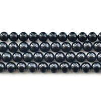 Turmalin Bead, Runde, naturlig, Oktober Birthstone & forskellig størrelse for valg, sort, Grade AAA, Solgt Per Ca. 15 inch Strand